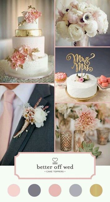 Combinacion de colores rosa y dorado - 1