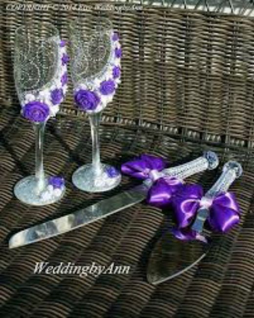 Copas, cuchillo y pala en morado 🌈💜 3