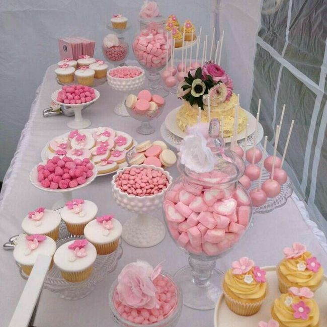 Mesa de dulces en rosa 🎀 11