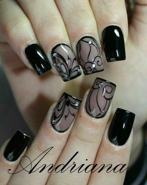 Uñas en color negro 8