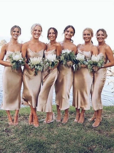 Vestidos para damas de honor en dorado - 2
