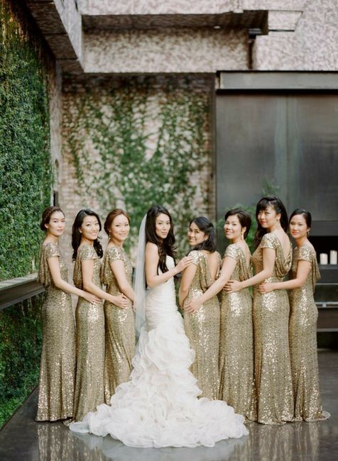 Vestidos para damas de honor en dorado - 3