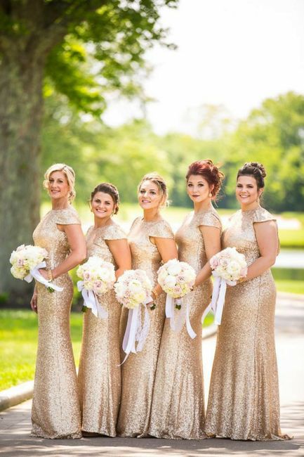 Vestidos para damas de honor en dorado - 4