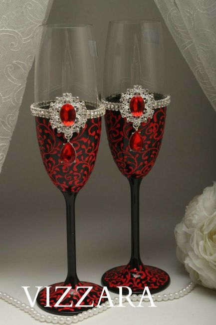 Copas para brindis de novios rojas 2