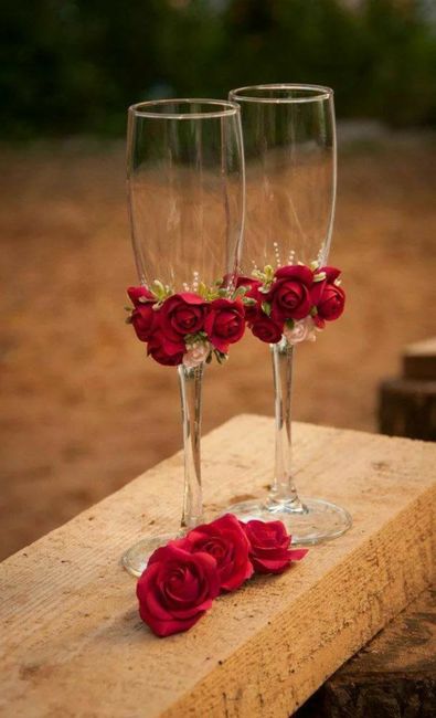Copas para brindis de novios rojas 3
