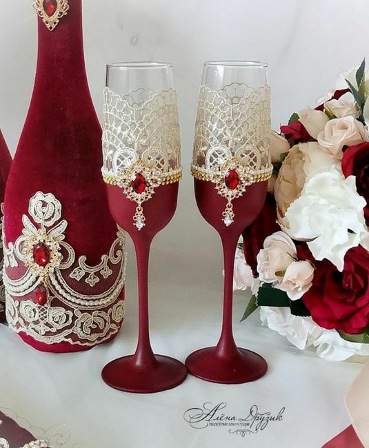Copas para brindis de novios rojas 4