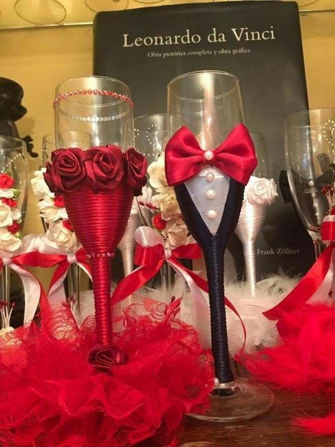 Copas para brindis de novios rojas 5