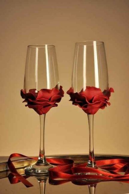 Copas para brindis de novios rojas 7