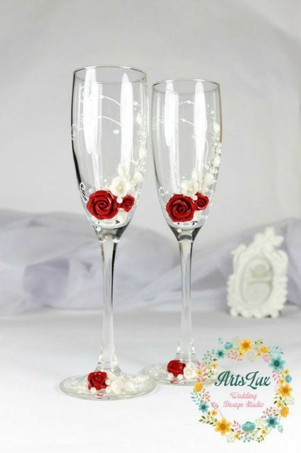 Copas para brindis de novios rojas 10