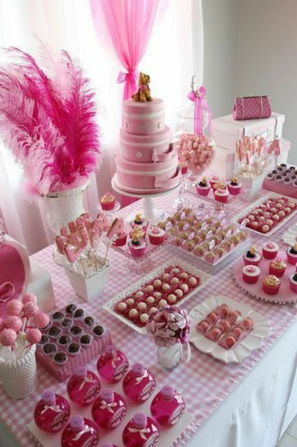 Mesa de dulces en color rosa 3