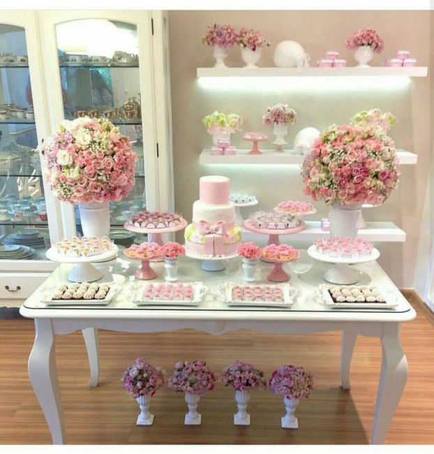 Mesa de dulces en color rosa 7