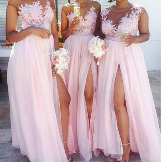 Vestidos para damas de honor en color rosa 5
