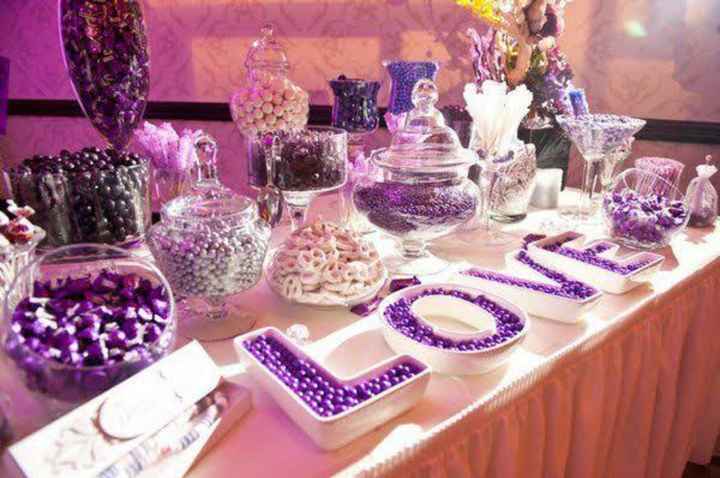 Mesa de dulces morado 🌈 - 1