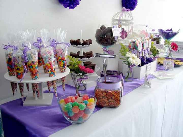 Mesa de dulces morado 🌈 - 4