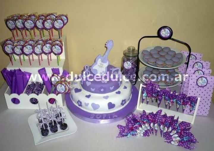 Mesa de dulces morado 🌈 - 5