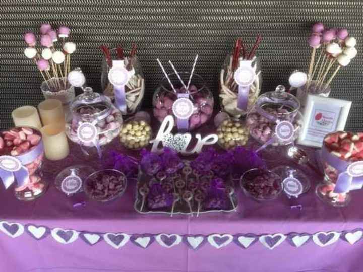 Mesa de dulces morado 🌈 - 6