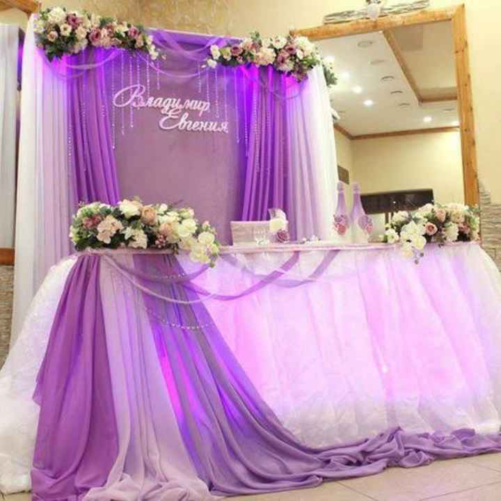 Mesa para novios en tonos morado - 5