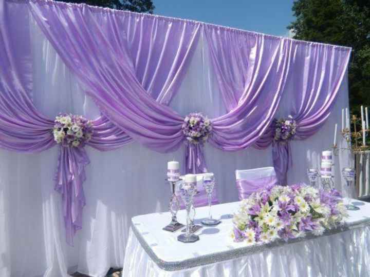 Mesa para novios en tonos morado - 6