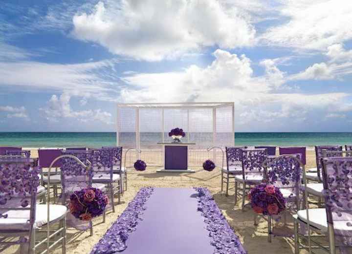 Decoración para bodas en playa en morado 🌈💜 - 1