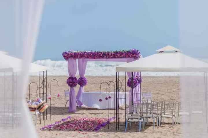 Decoración para bodas en playa en morado 🌈💜 - 2