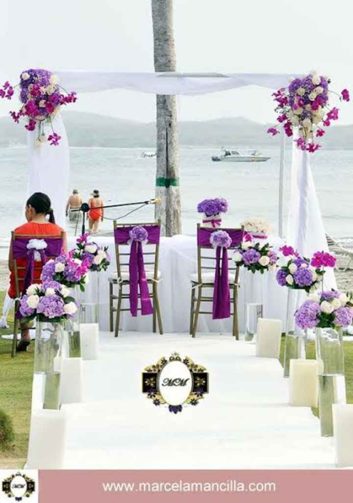 Decoración para bodas en playa en morado 🌈💜 - 3