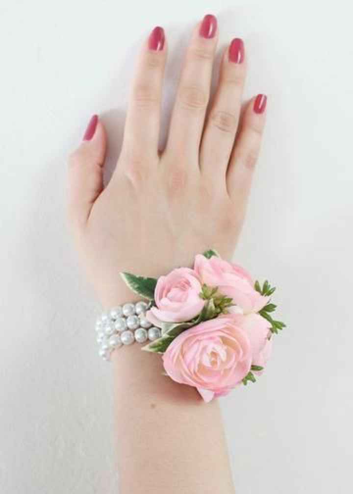 Corsage para damas de honor rosa 🎀 - 8