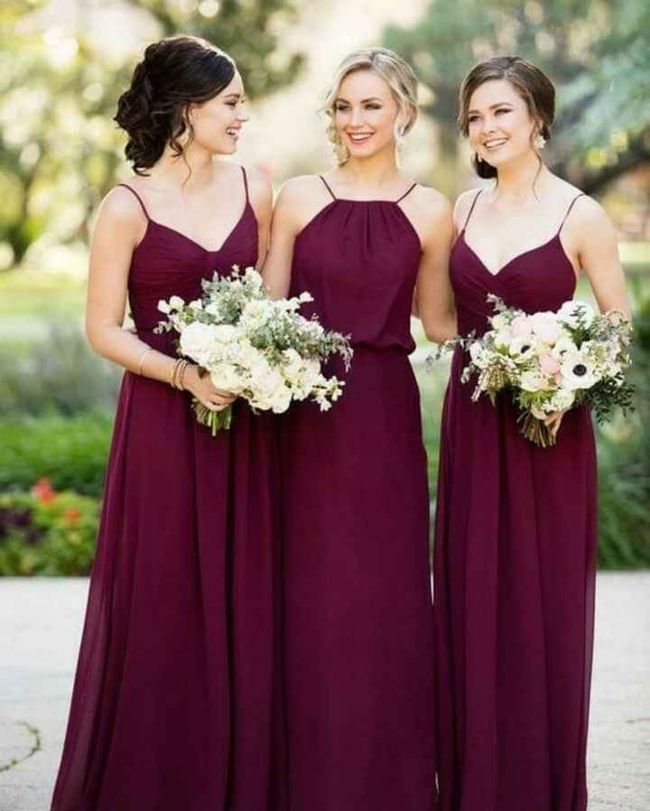 Damas de honor en tonos oscuros - 1