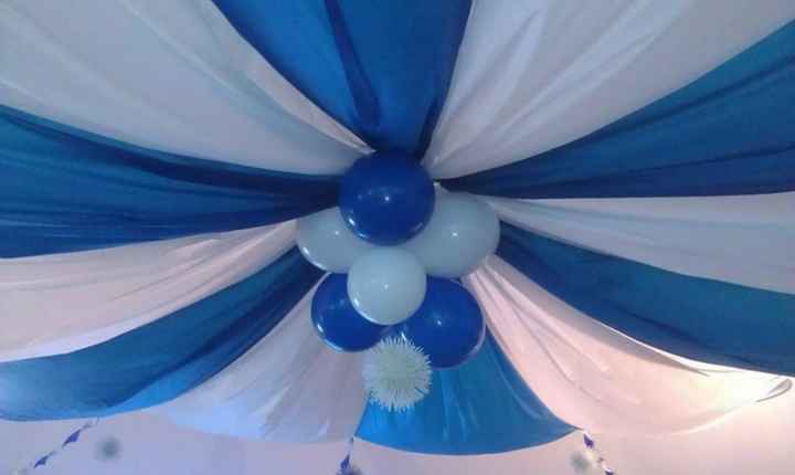 Decoración con telas en el techo del salón - 6