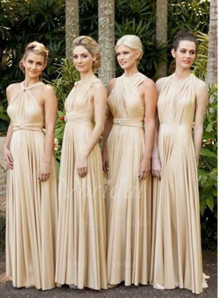 Vestidos para damas de honor en dorado - 6