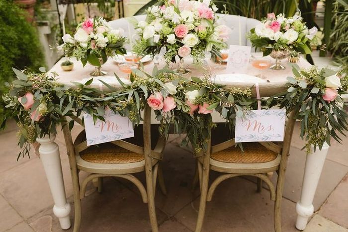 Mesa novios flores