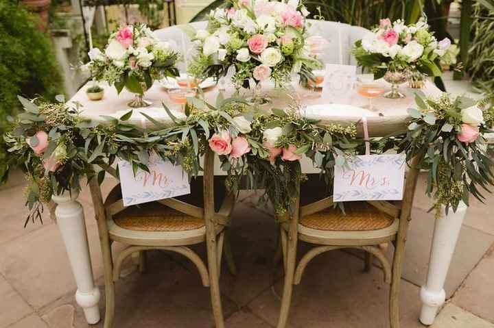 Mesa novios flores