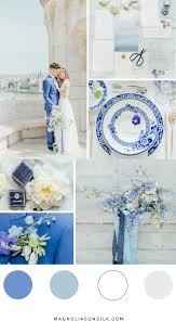 Paleta de colores en tonos azul, muy fresca, perfecta para boda en la playa y exterior.