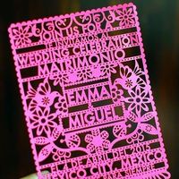 Invitaciones con corte laser cómo papel picado