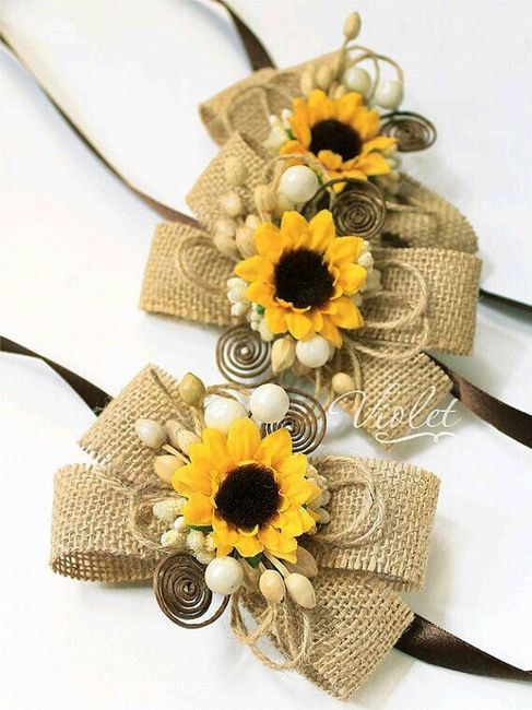 Temática. girasoles:ramo,tocado y boutonniere - 1