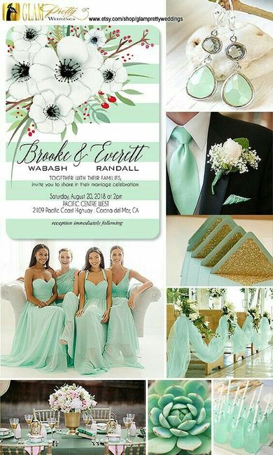 Combinaciones de colores en menta & dorado - 5