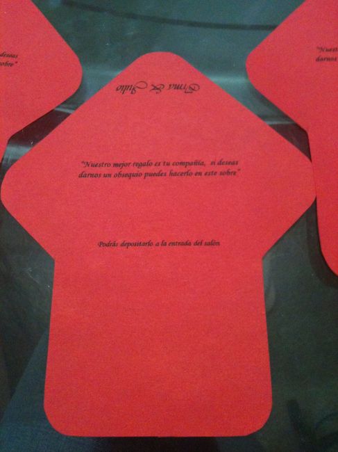 Acercamiento Sobres de Nuestras Invitaciones DIY para DINERO
