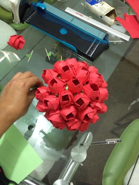 Mi Faboloso Ramo de Origami para Aventar hecho por mi Cielo