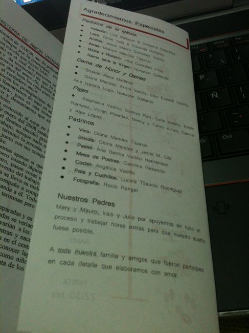 Nuestro Triptico de Bienvenida a Nuestra Boda 