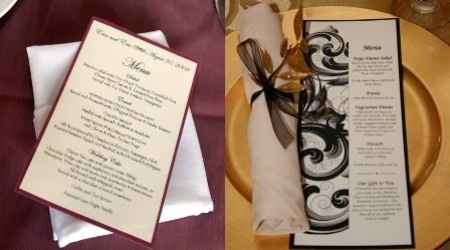 Menu en papel decorativo