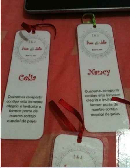 Separador como invitación para mis pajes
