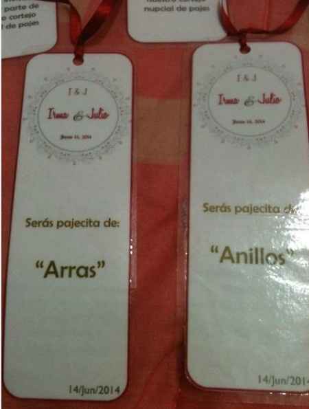 Separador como invitación para mis pajes