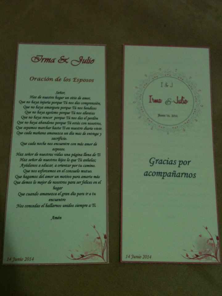 Nuestras Oraciones de recuerdo para la misa