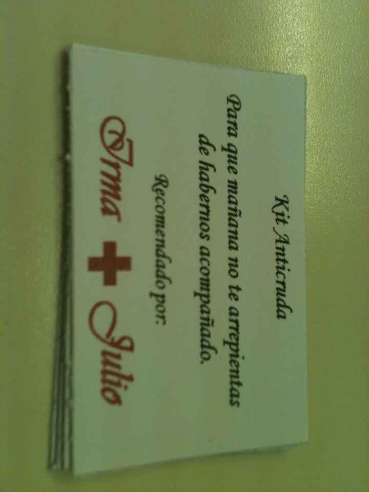 nuestras Tarjetias de Kit Anticruda