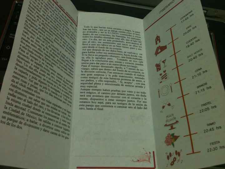 Nuestro Triptico de Bienvenida a Nuestra Boda 