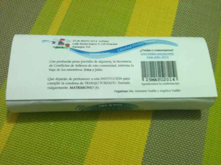 Nuestra invitación a nuestra despedida de solteros mixta