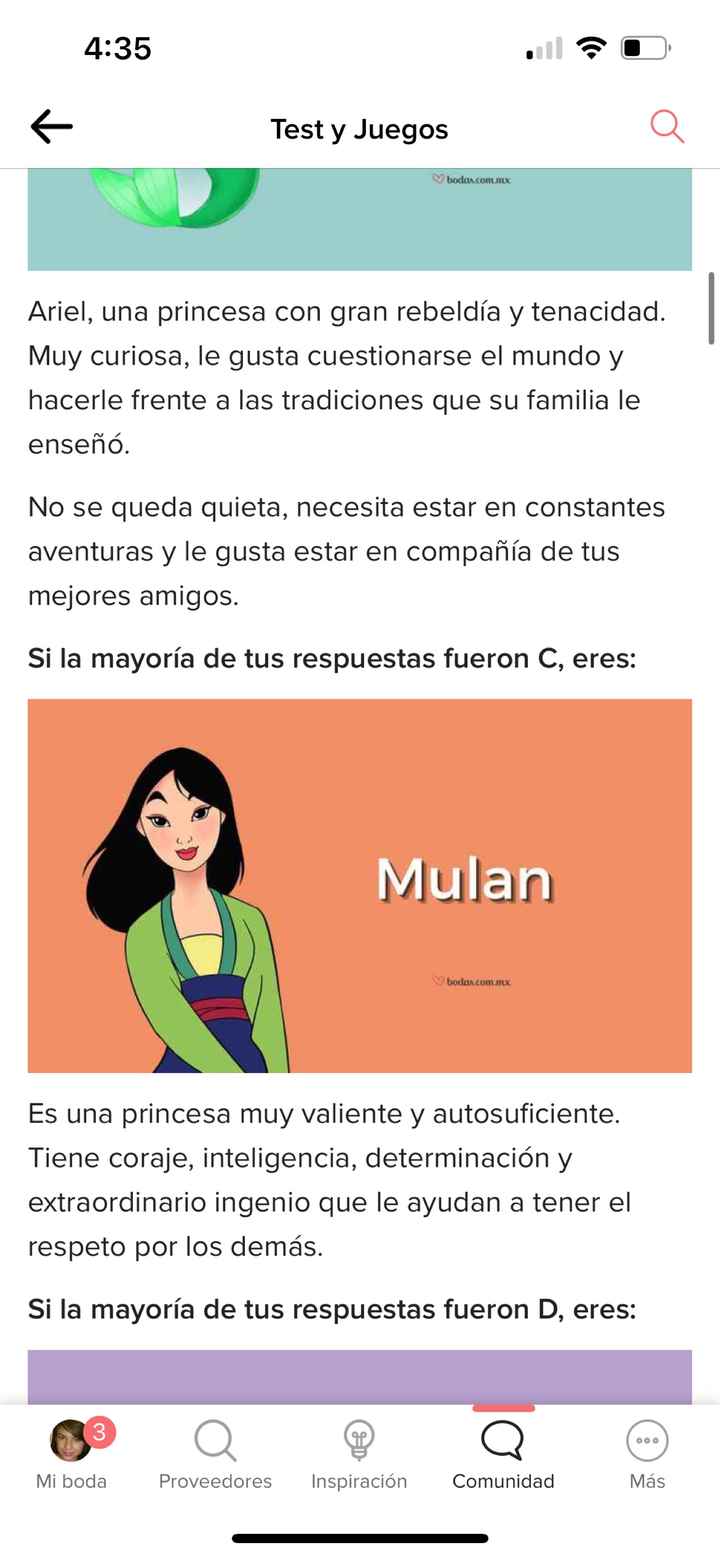 Resultados: ¿Qué princesas de Disney eres? - 1
