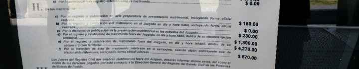 Costos del registro civil en el cis puebla - 1
