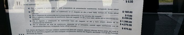 Costos del registro civil en el cis puebla - 1