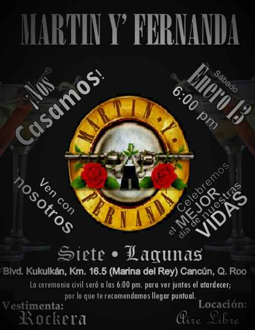 Invitaciones boda rockera - 1