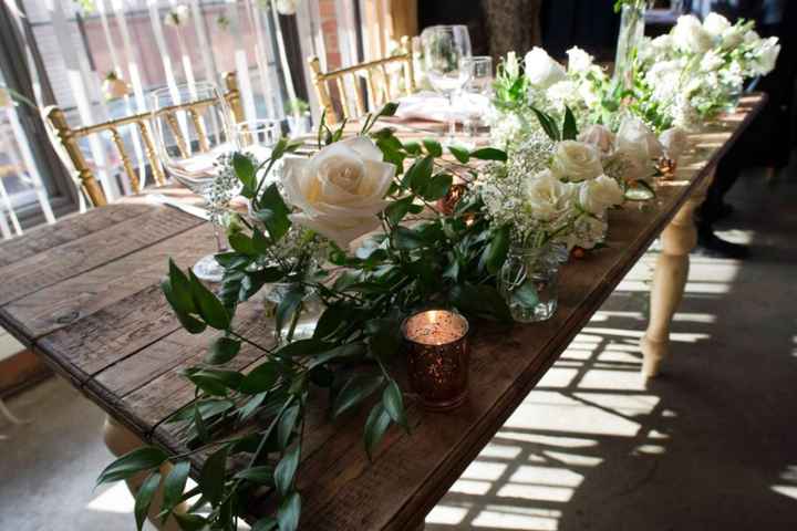 Centros de mesa: follaje y velas